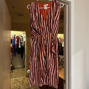 MM Couture Multicolor Striped Wrap Dress